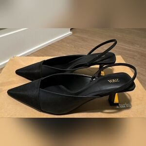 Zara Kitten Heel Sling Back Sandals 2 Inch